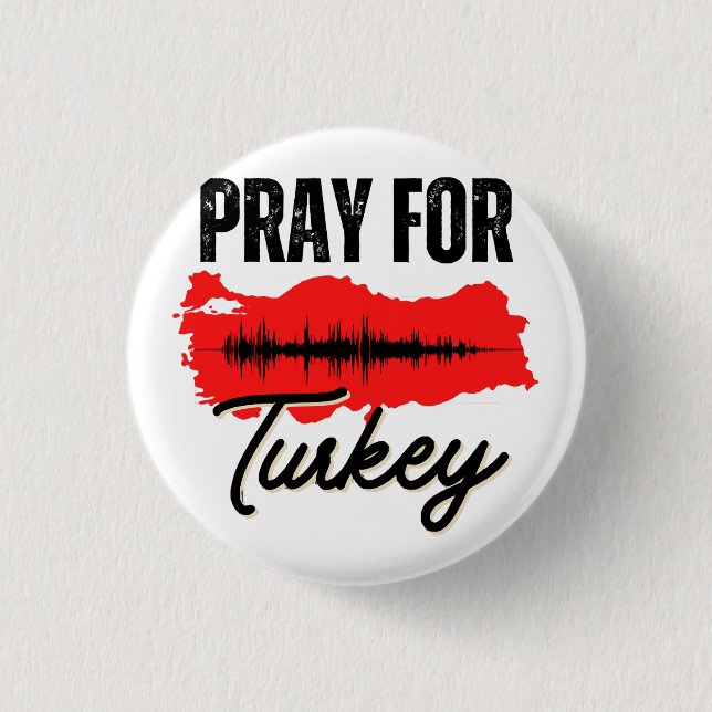 Pray For Turkey 3 Cm Round Badge (Front)