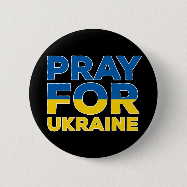 Pray For Ukraine 6 Cm Round Badge (Front)