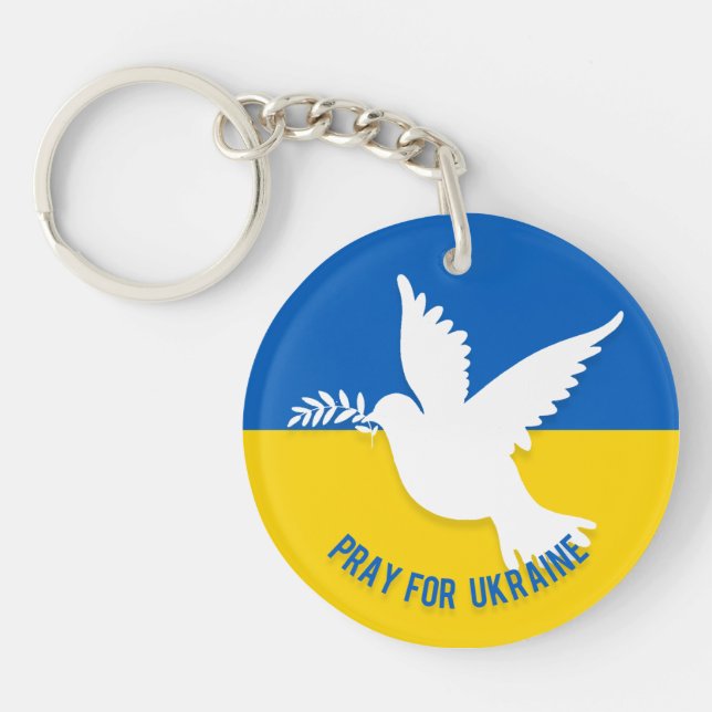 Pray for Ukraine Acrylic Keychain (Front)