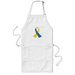 Pray for Ukraine Blue Yellow Ribbon Long Apron