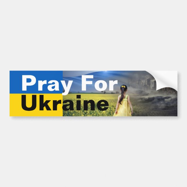 Pray For Ukraine Bumper Sticker (Front)