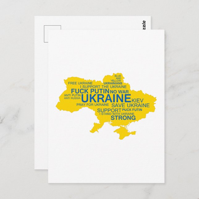 Pray for Ukraine | I Support Ukraine | Strong | - Postcard (Front/Back)