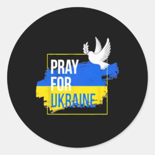 Pray For Ukraine Peace Dove Men Women Stop War  Classic Round Sticker