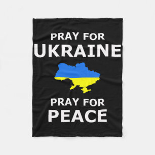 Pray For Ukraine Peace Ukraine Flag  Fleece Blanket