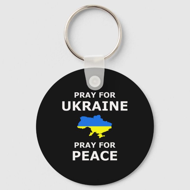Pray For Ukraine Peace Ukraine Flag  Key Ring (Front)