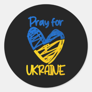Pray for Ukraine Stand with Ukraine Support Ukrai Classic Round Sticker