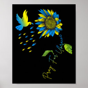 Pray For Ukraine Sunflower Ukrainian Flag Ukraine  Poster