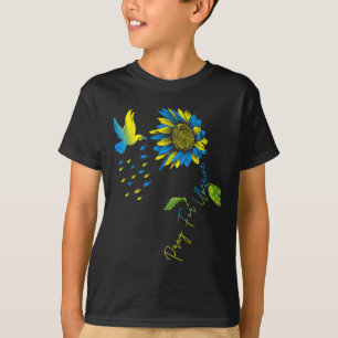 Pray For Ukraine Sunflower Ukrainian Flag Ukraine T-Shirt