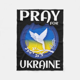 Pray For Ukraine Support Ukrainian  Fleece Blanket