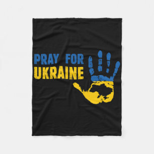 Pray For Ukraine - Support Ukrainian Women Men Fleece Blanket