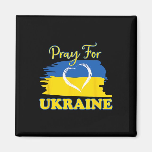 Pray For Ukraine Ukrainian Flag Heart  Magnet (Front)