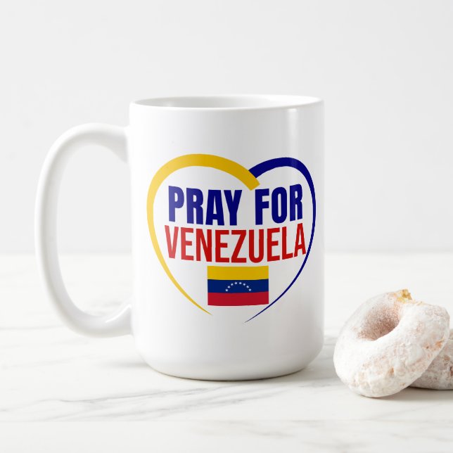 Pray For Venezuela Earthquake Coffee Mug (With Donut)