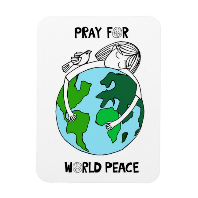 Pray For World Peace Magnet (Vertical)