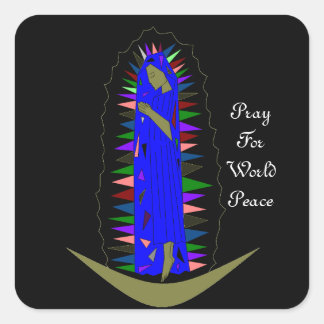 PRAY FOR WORLD PEACE  SQUARE STICKER