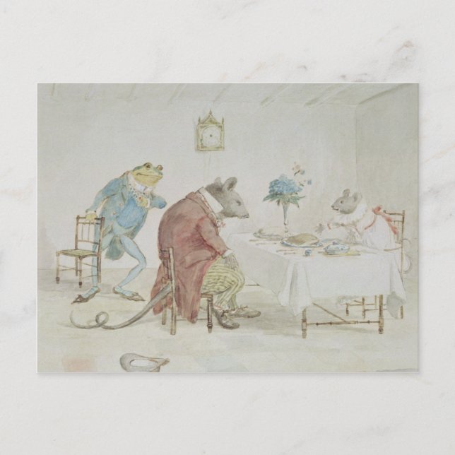 Pray, Miss Mouse, will you give us some beer' Postcard (Front)