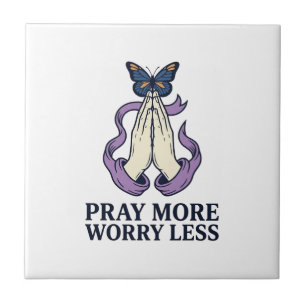 Pray More Worry Less Butterfly Christian Shirt_1 Tile