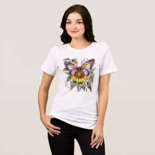Pray more worry less butterfly Tri-Blend shirt