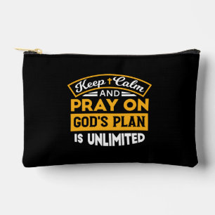 Pray On and Trust God's Unlimited Plan Faith-Based Accessory Pouch