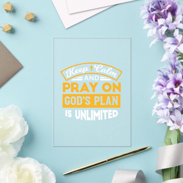 Pray On and Trust God's Unlimited Plan Faith-Based Acrylic Invitations (Insitu (Wedding))