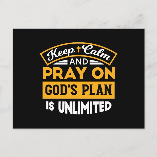 Pray On and Trust God's Unlimited Plan Faith-Based Holiday Postcard (Front)