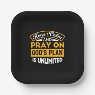 Pray On and Trust God's Unlimited Plan Faith-Based Paper Plate