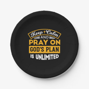 Pray On and Trust God's Unlimited Plan Faith-Based Paper Plate