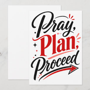 Pray Plan Proceed Inspirational Faith Greeting Card
