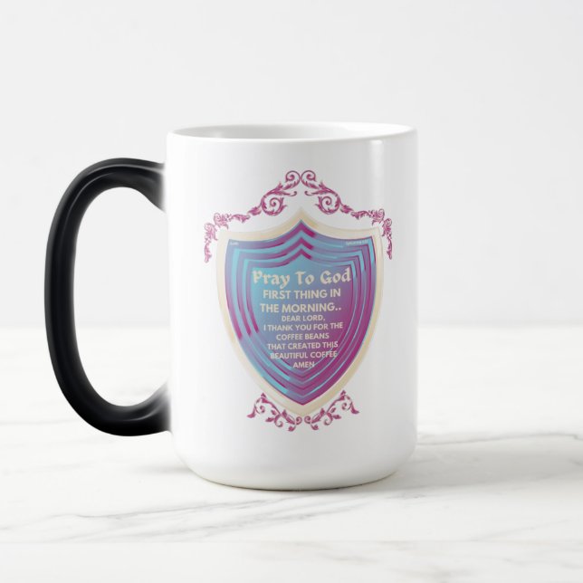 Pray To God Blue Design Morph Mug (Left)