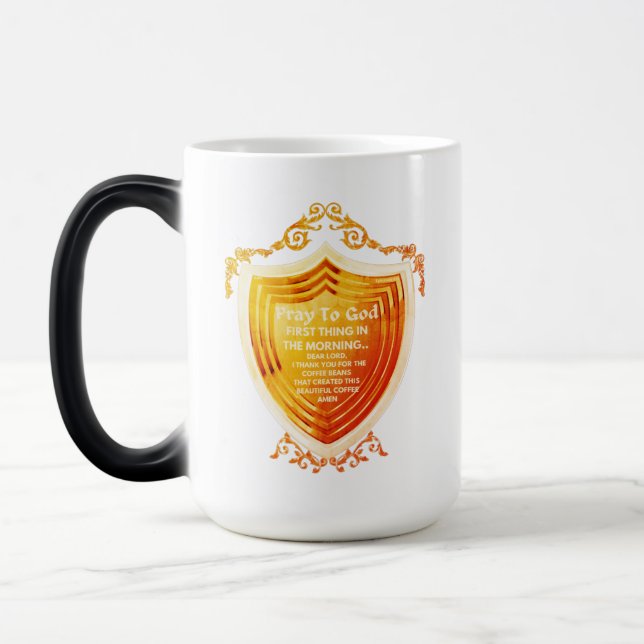 Pray To God Gold Design Morph Mug (Left)