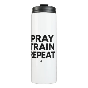 Pray Train Repeat Mug – Christian Fitness Motivati