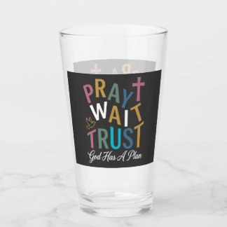 Pray Wait Trust Christian Cute Bible Verse Pastel Glass