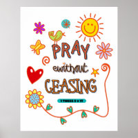 Pray Without Ceasing Bible Verse Art