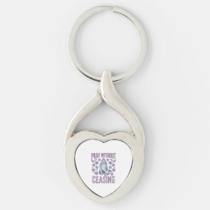 Pray Without Ceasing Floral Praying Hands Shirt_1 Key Ring