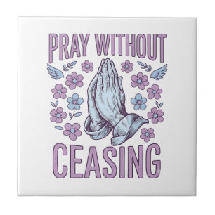 Pray Without Ceasing Floral Praying Hands Shirt_1 Tile