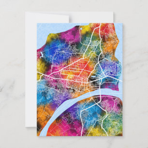 Prayagraj Uttar Pradesh City Map Postcard