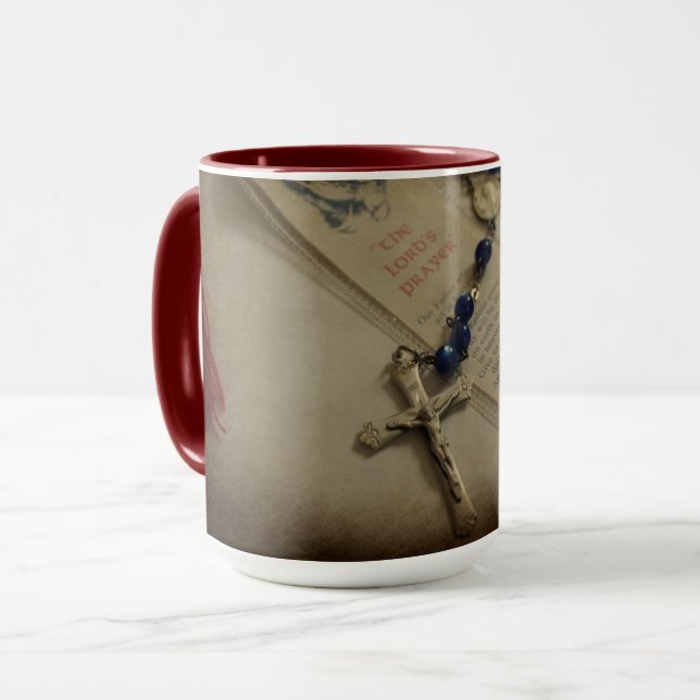 Prayer and Rosary Mug (Front Left)