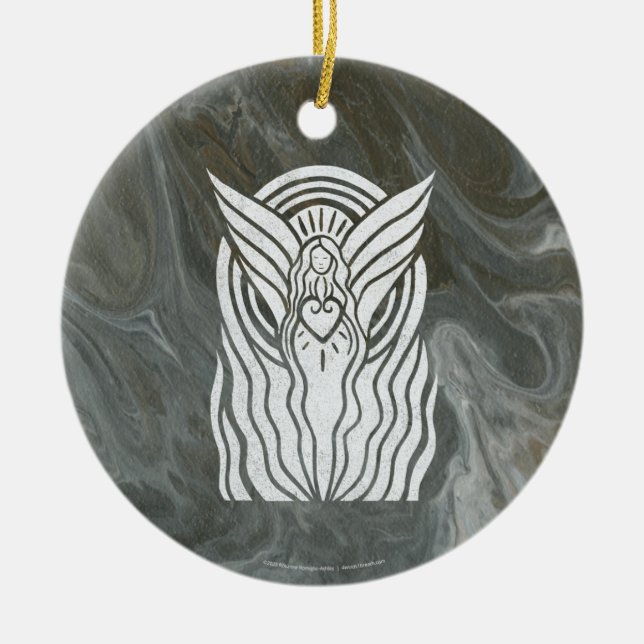 Prayer Angel Ceramic Tree Decoration (Front)