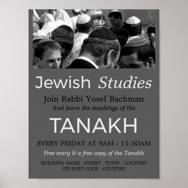 Prayer at the Synagogue, Judaism, Jewish Studies Poster (Front)