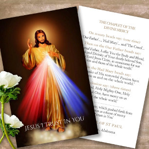 Prayer Card for Funeral Chaplet of Divine Mercy