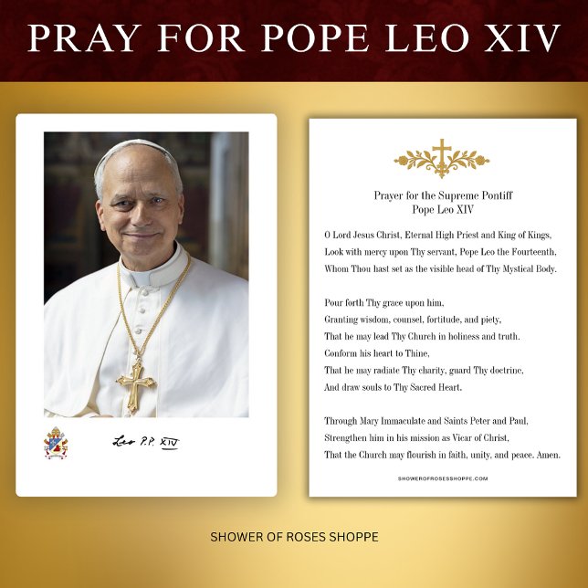 Prayer Card for Pope Leo XIV, Vicar of Christ (Creator Uploaded)