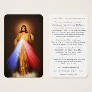 Prayer Card Funeral   Divine Mercy Chaplet 01