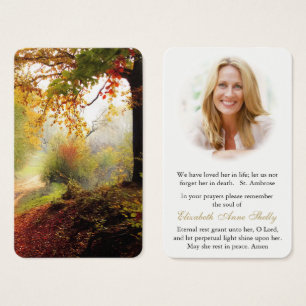Prayer Card Funeral   Forest