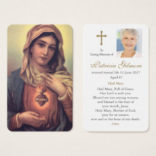 Prayer Card Funeral   Heart of Mary 1