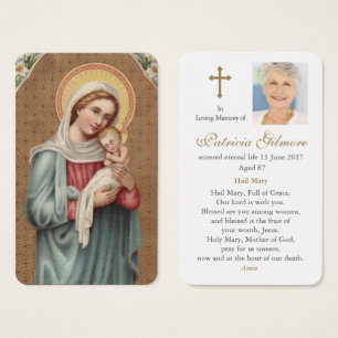 Prayer Card Funeral   Holy Virgin