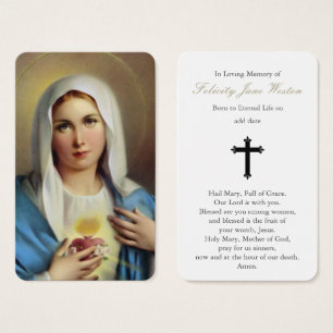 Prayer Card Funeral   Italian Mary