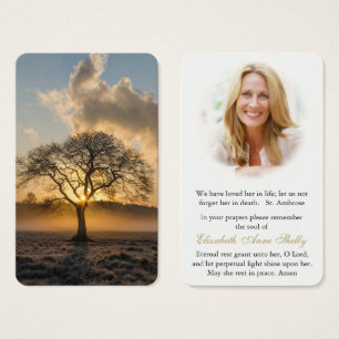 Prayer Card Funeral   Lone Tree