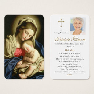Prayer Card Funeral   Madonna and Child
