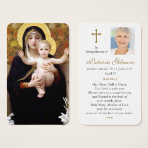 Prayer Card Funeral   Madonna of the Lilies