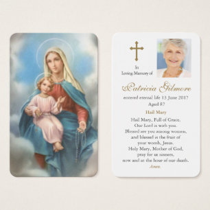 Prayer Card Funeral   Our Lady Of The Holy Rosary