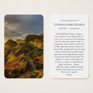 Prayer Card Funeral   Scottish Landscape